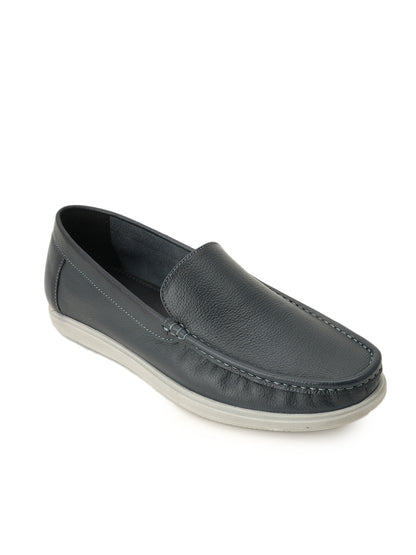 Men's Blue Leather Casual Loafers