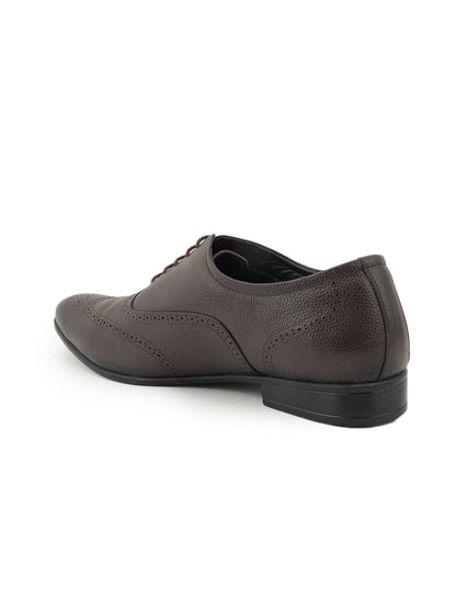 Brown Lace Up Men Leather Formal Brogue Shoes