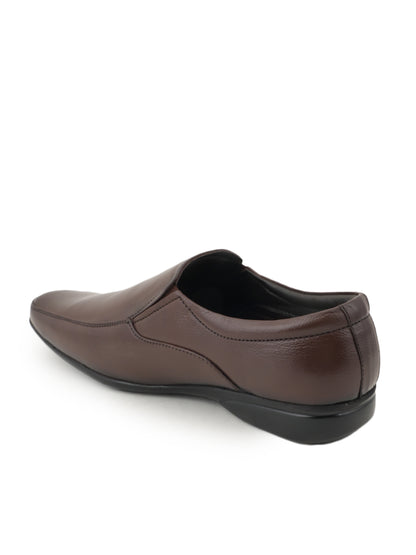 Brown Men Leather Formal Moccasin Shoes