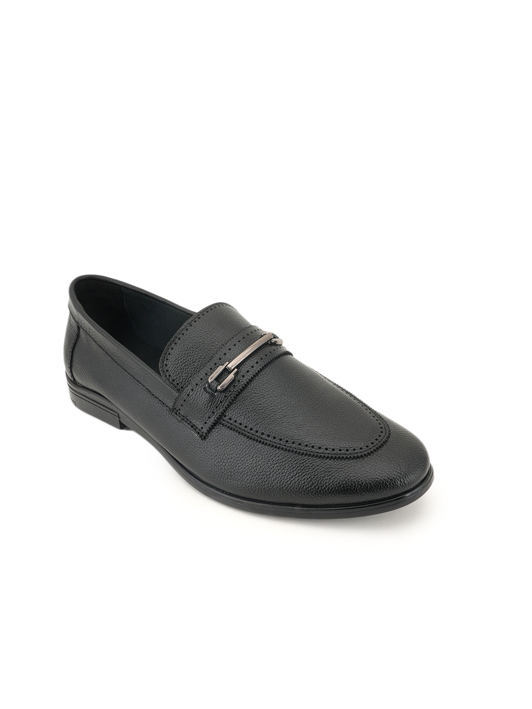Men's Black Leather Casual Loafers