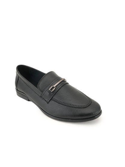 Men's Black Leather Casual Loafers