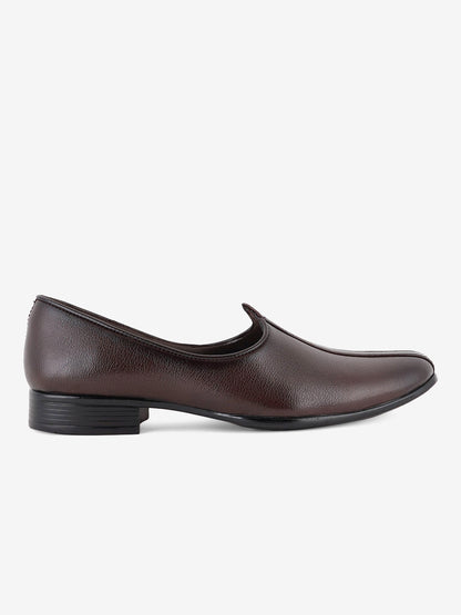 Men Brown Textured Lightweight Comfort Insole Mojaris