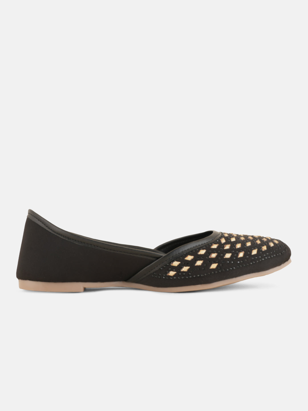 Style Shoes Designer Ethnic Embellished Square Toe Mojaris/Jutti For Women and Girls