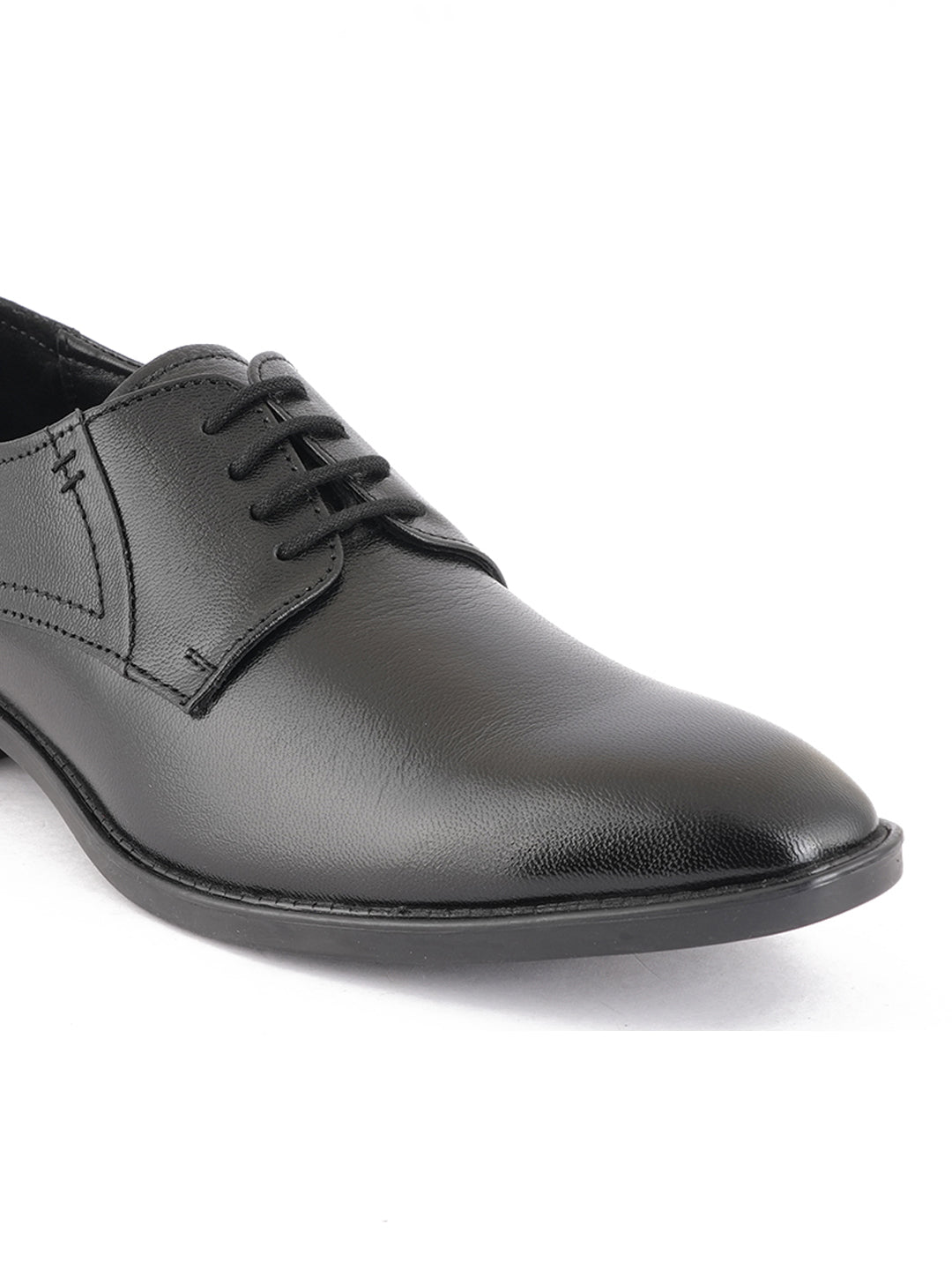 Black Men Leather Formal Derby Shoes