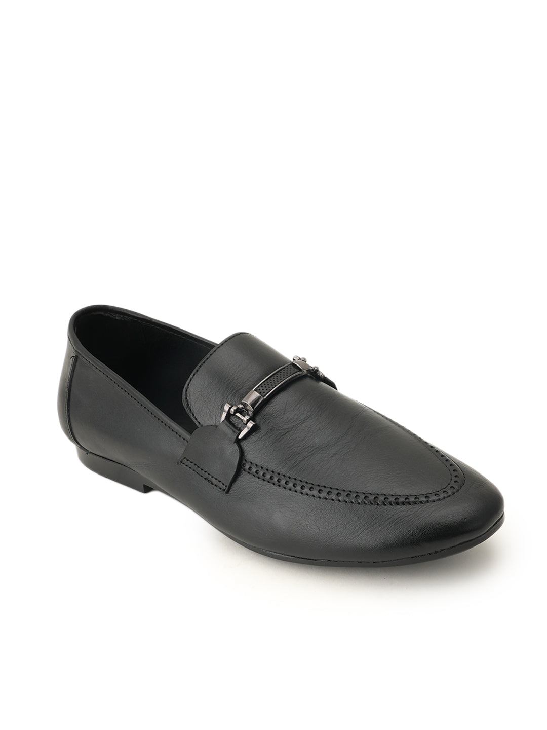 Men's Black Leather Casual Loafers