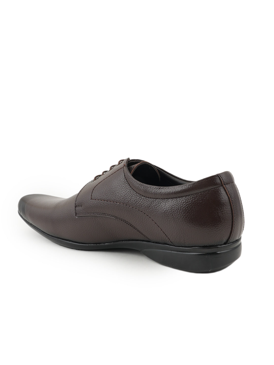 Brown Leather Formal Lace Up Derby Shoes for Men