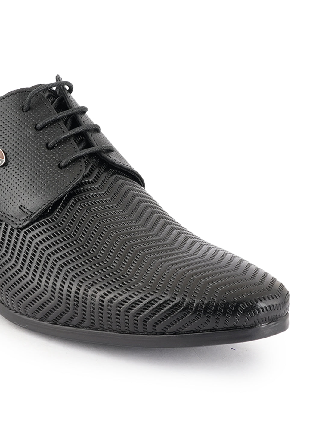 Black Men Leather Formal Derby Shoes