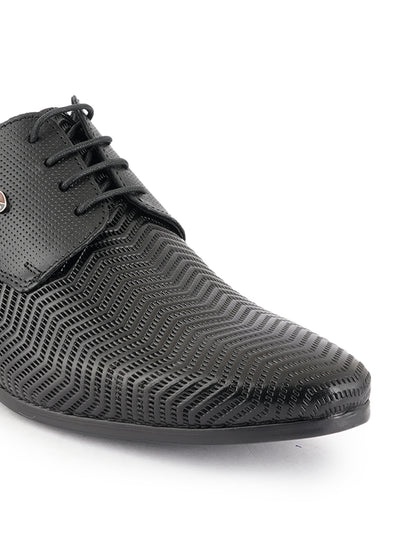 Black Men Leather Formal Derby Shoes