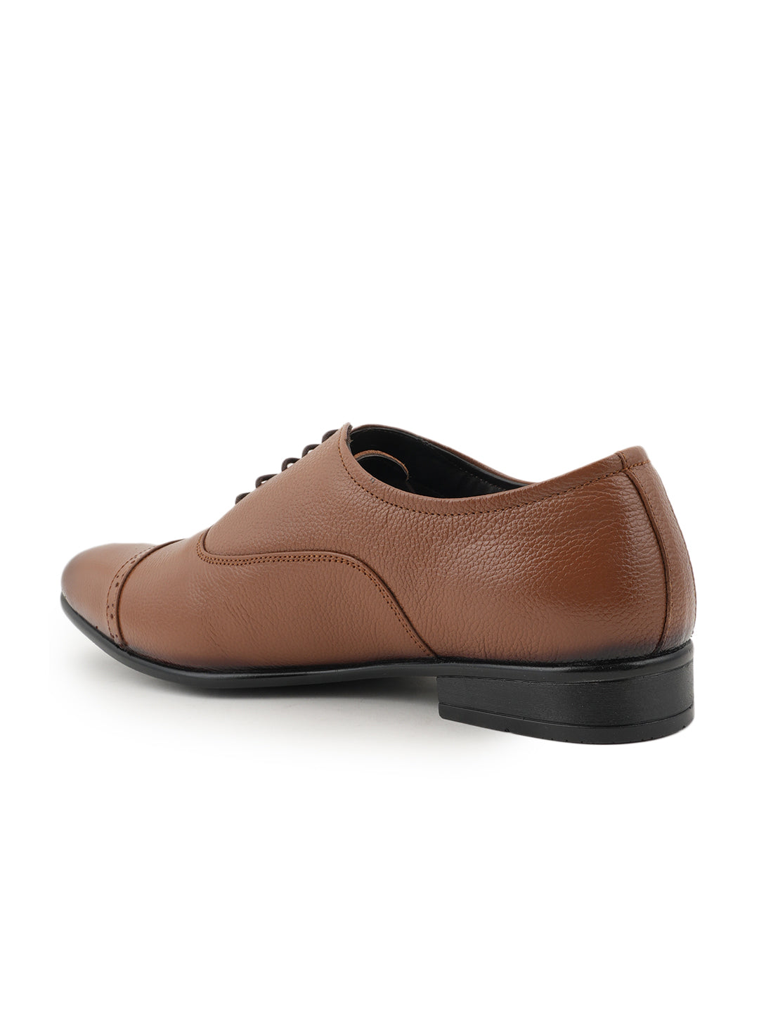 Tan Lace Up Leather Formal Oxford Shoes for Men