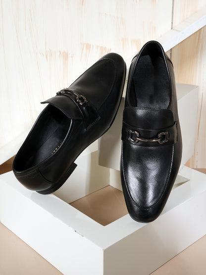 Black Men Leather Formal Moccasin Shoes