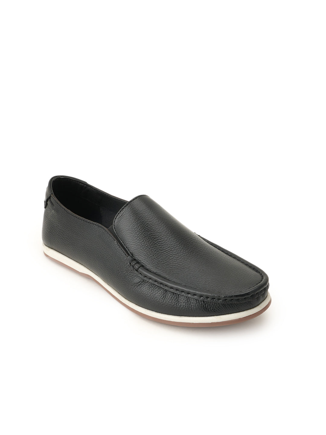 Men's Black Leather Casual Loafers