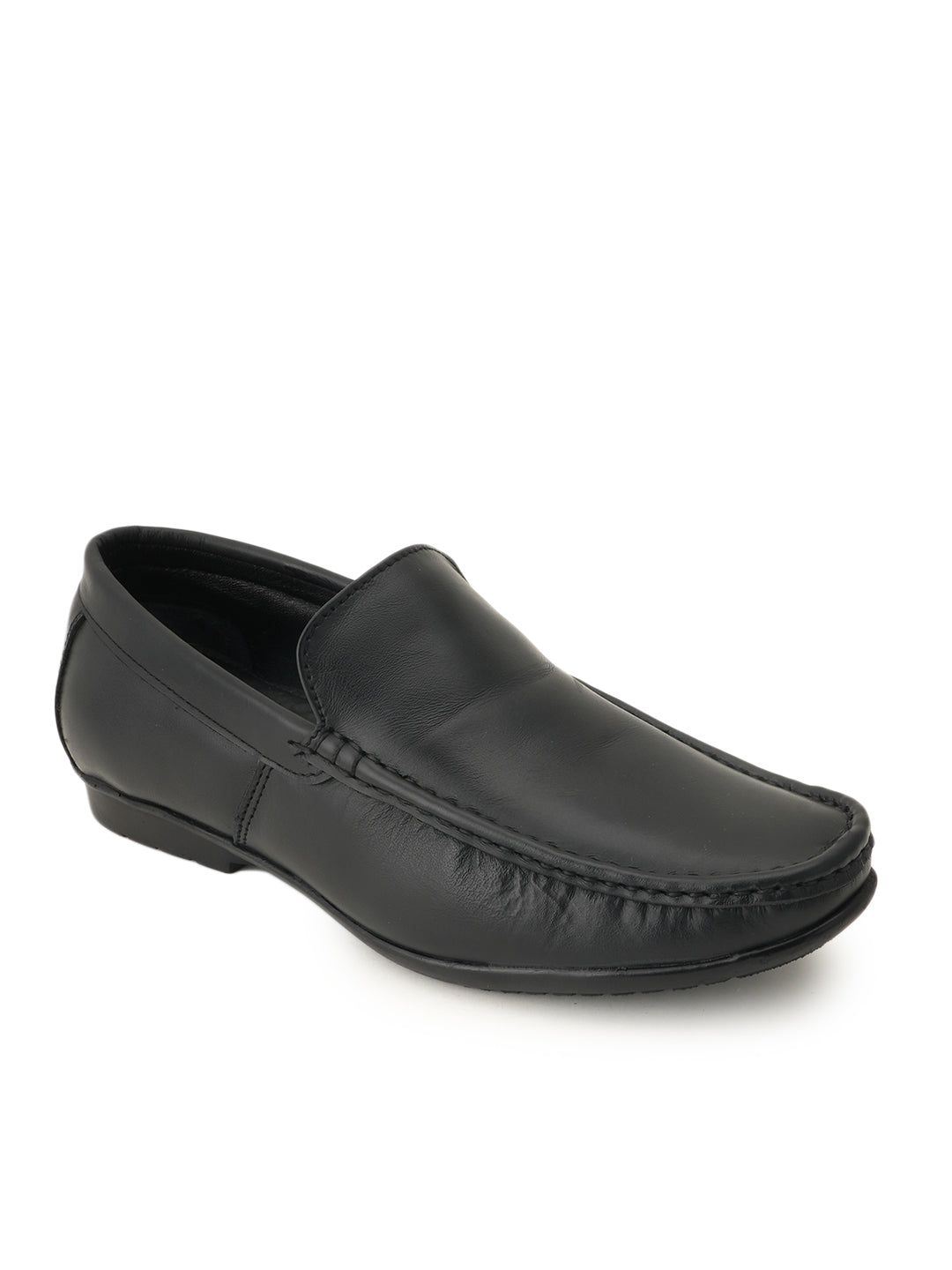 Men's Black Leather Casual Loafers