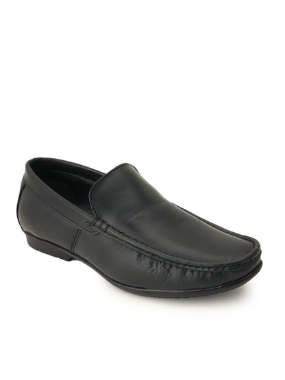 Men's Black Leather Casual Loafers