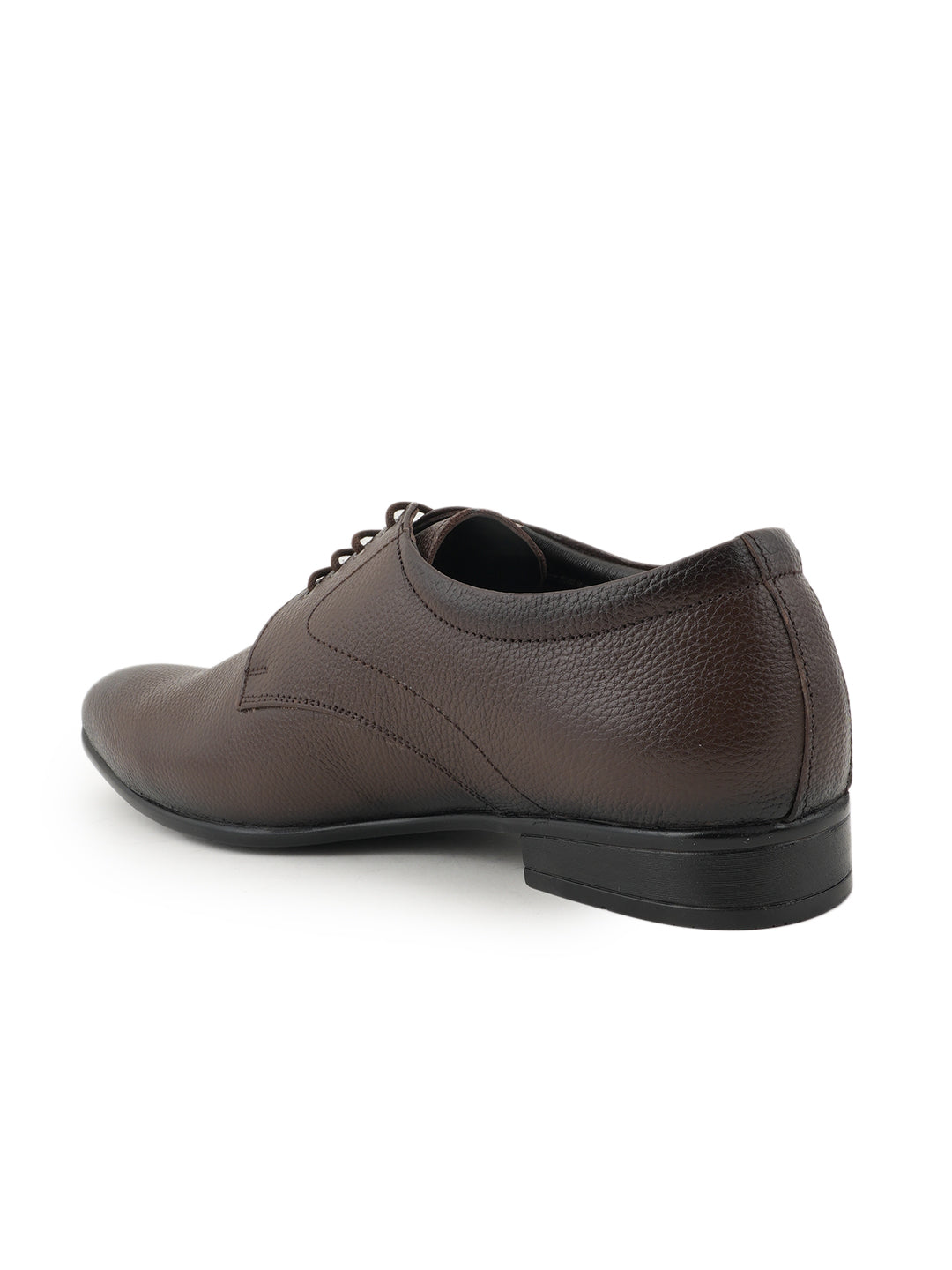 Brown Men Leather Formal Derby Shoes