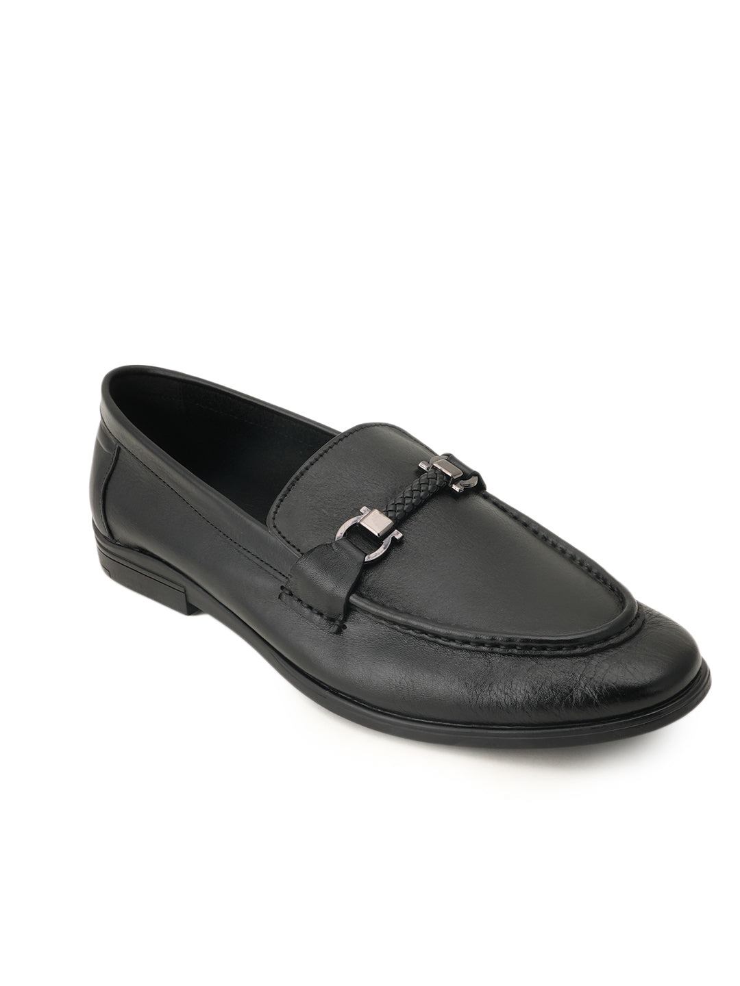 Men's Black Leather Casual Loafers