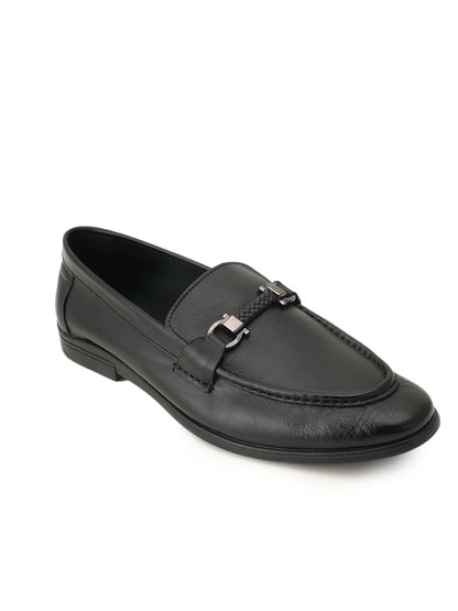 Men's Black Leather Casual Loafers