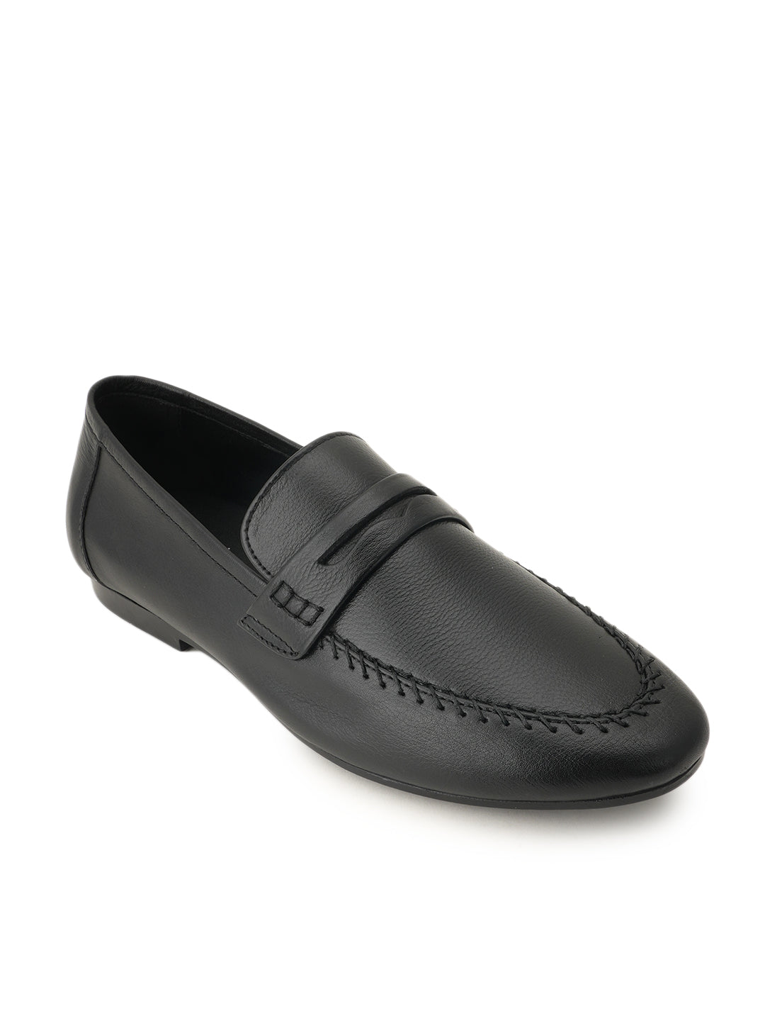 Men's Black Leather Casual Loafers