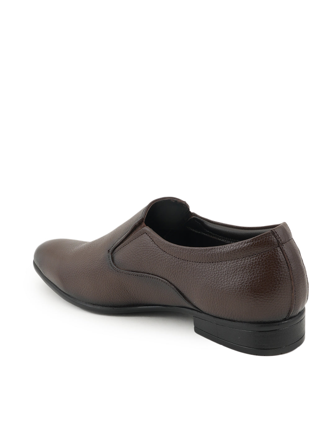 Brown Men Leather Formal Moccasin Shoes