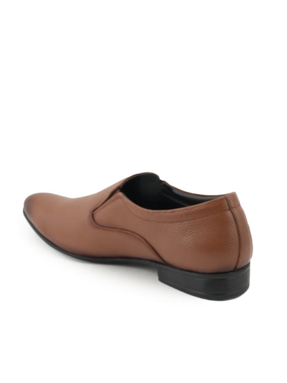Tan Men Leather Formal Moccasin Shoes
