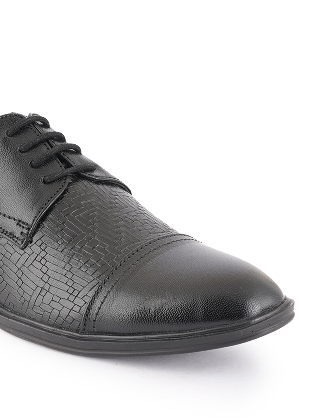 Black Lace Up Men Leather Formal Oxford Shoes