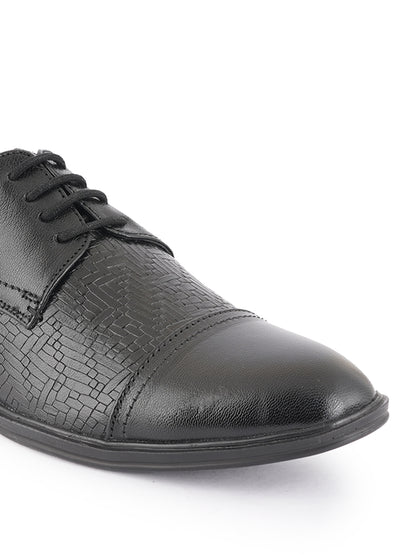 Black Lace Up Men Leather Formal Oxford Shoes