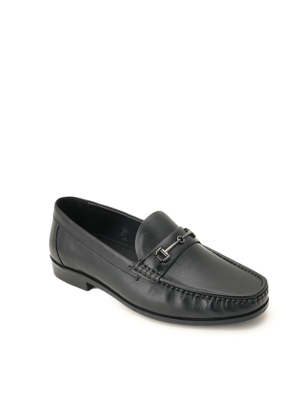 Men's Black Leather Casual Loafers