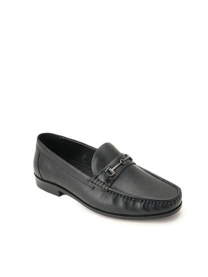 Men's Black Leather Casual Loafers