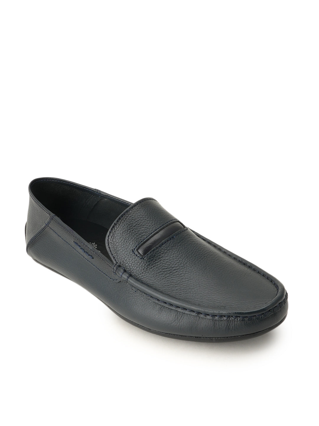 Men's Blue Leather Casual Loafers