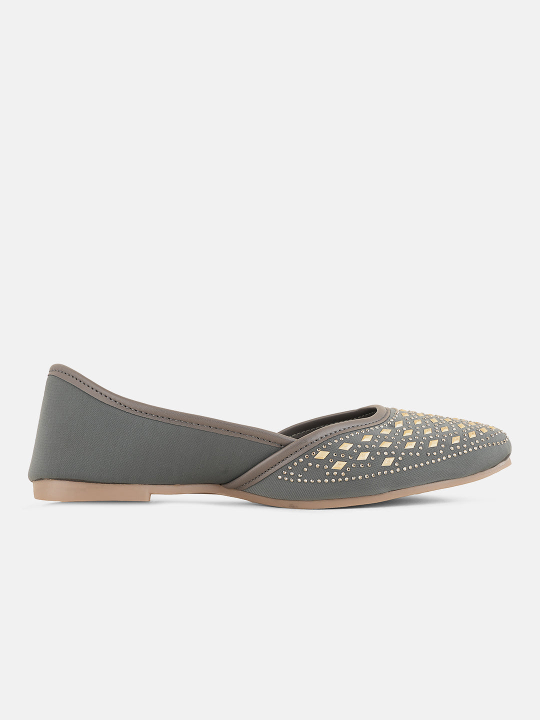 Style Shoes Designer Ethnic Embellished Square Toe Mojaris/Jutti For Women and Girls