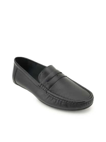 Men's Black Leather Casual Loafers