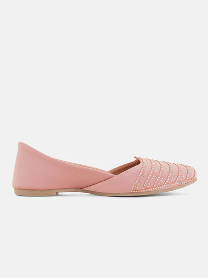 Style Shoes Designer Ethnic Embellished Square Toe Mojaris/Jutti For Women and Girls