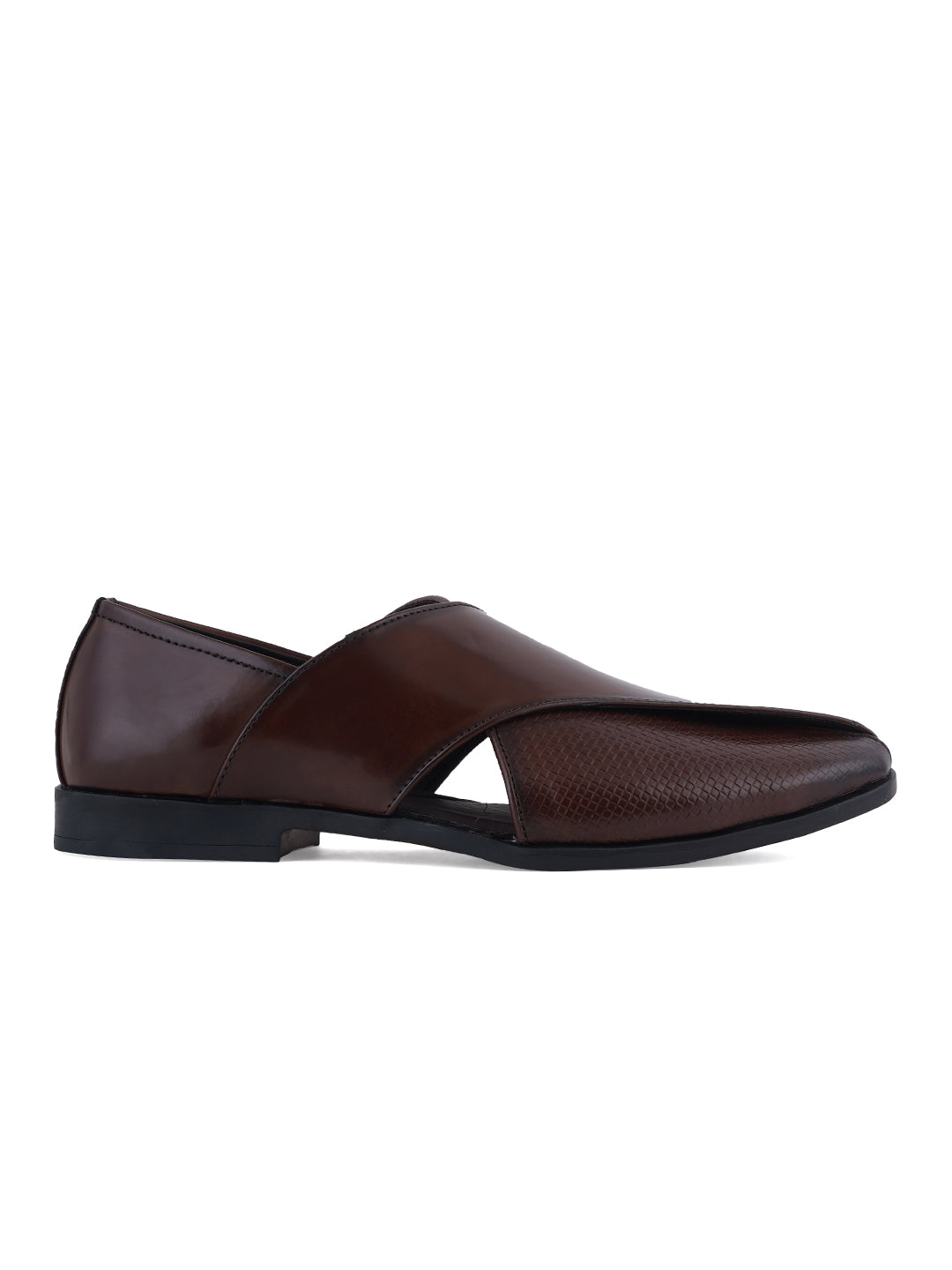 Brown Micro Upper Peshawari Sandals for Men