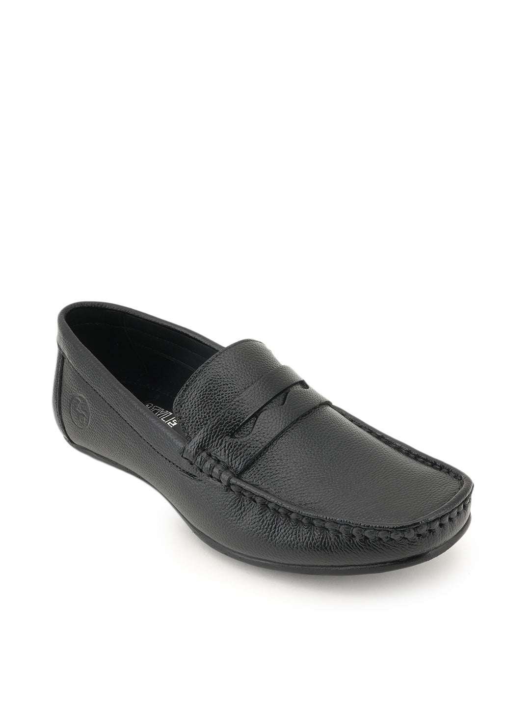Men's Black Leather Casual Loafers