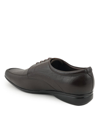 Brown Leather Formal Lace Up Derby Shoes for Men