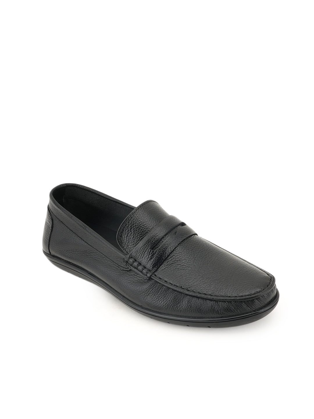 Men's Black Leather Casual Loafers