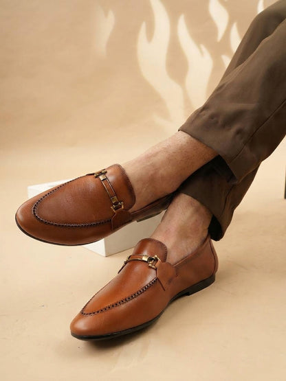 Men's Tan Leather Casual Loafers