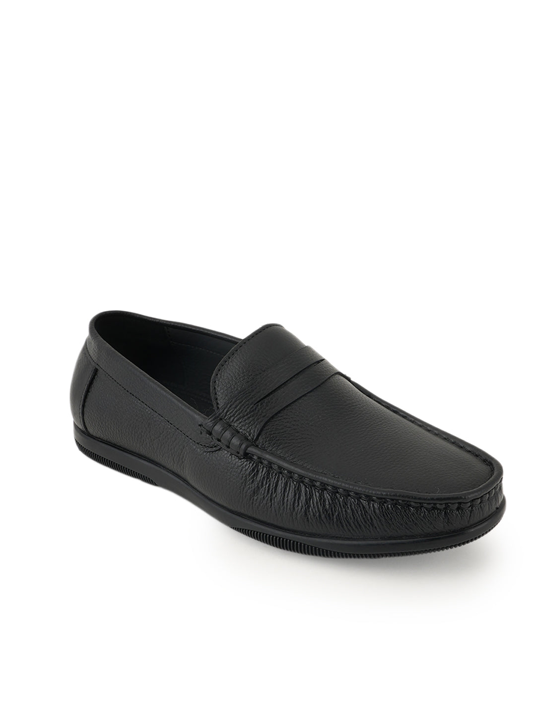 Men's Black Leather Casual Loafers