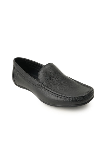 Men's Black Leather Casual Loafers
