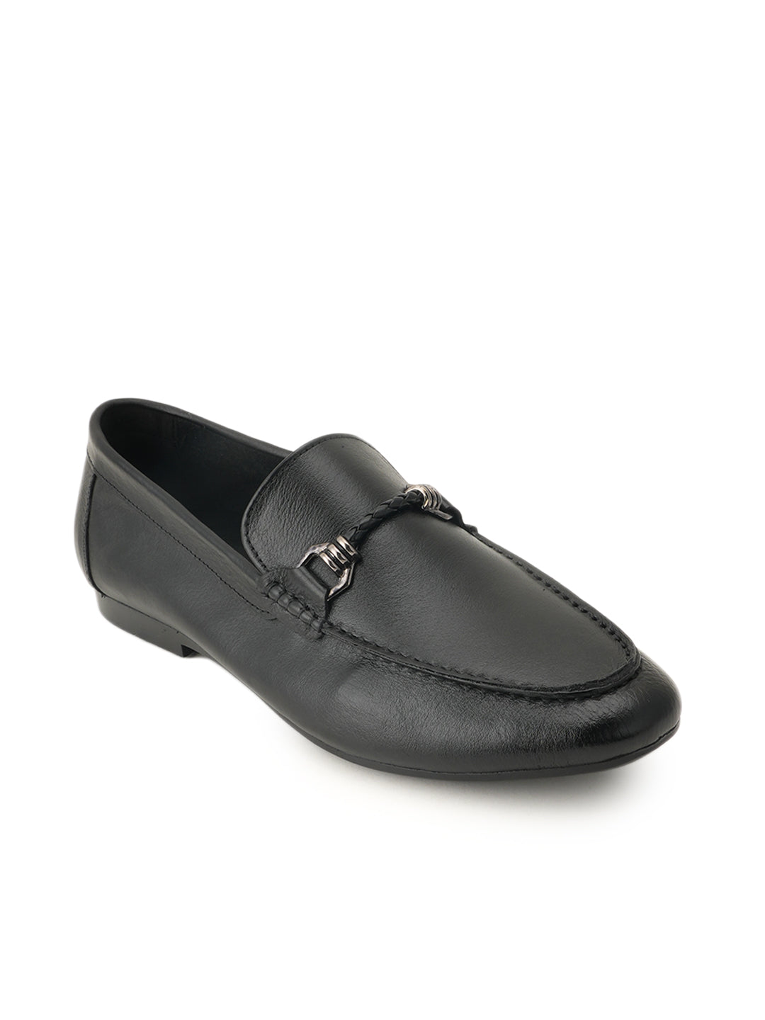 Men's Black Leather Casual Loafers