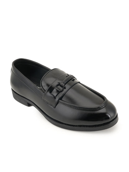 Men's Black Leather Casual Loafers