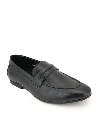 Men's Black Leather Casual Loafers