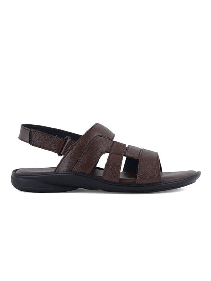 STYLE SHOES Brown Leather Sandals for Men