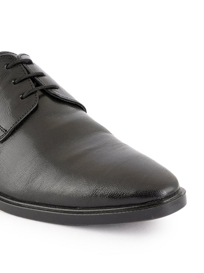 Black Men Leather Formal Derby Shoes