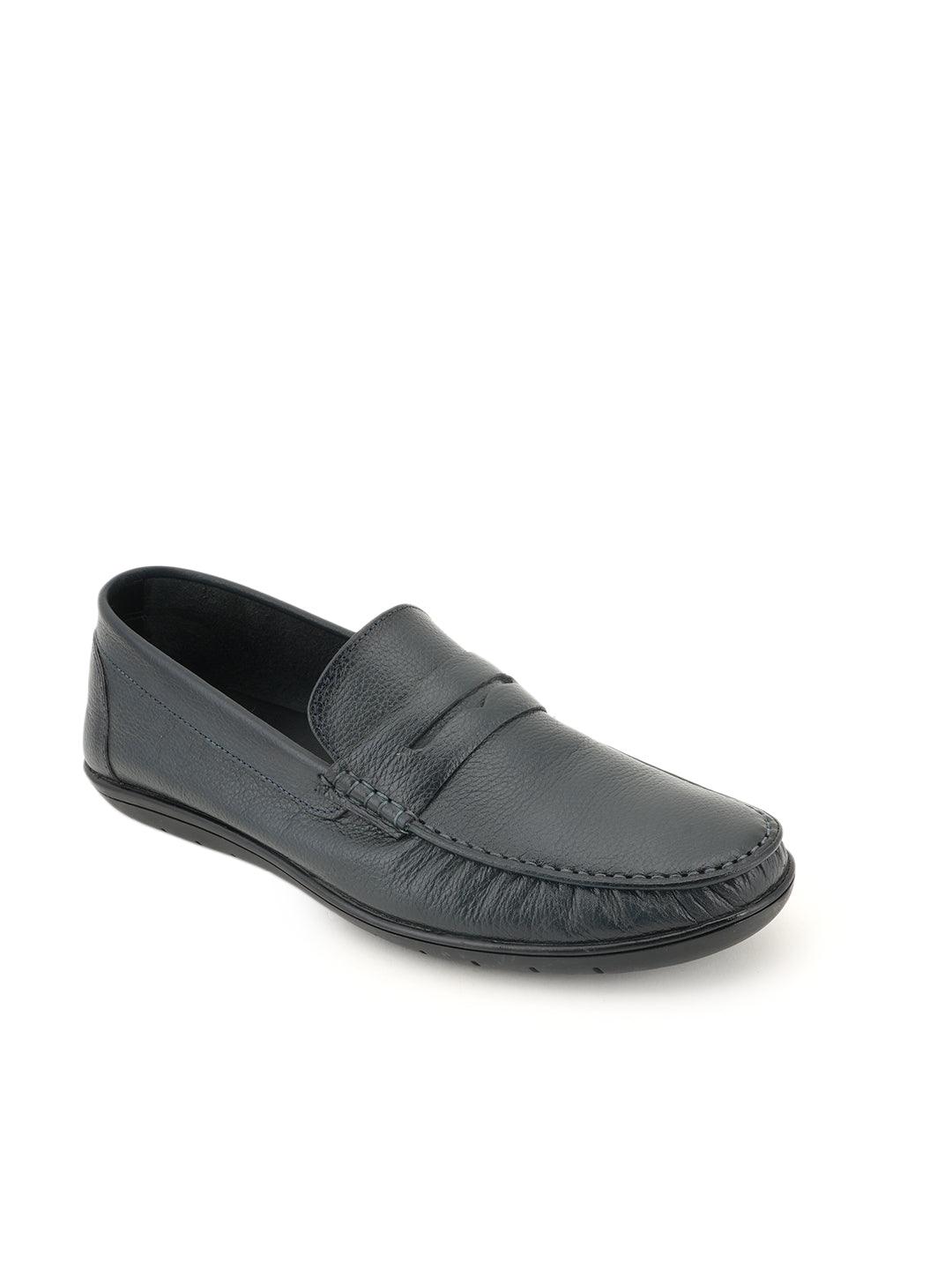 Men's Blue Leather Casual Loafers