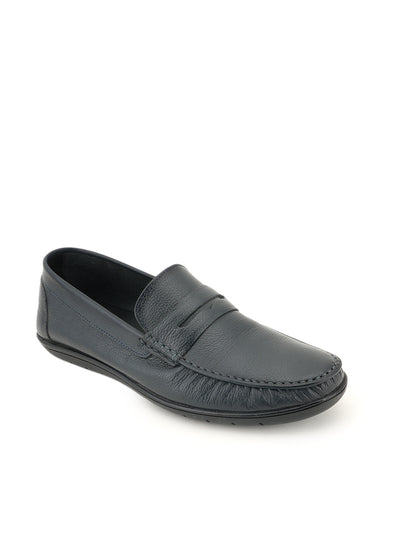 Men's Blue Leather Casual Loafers
