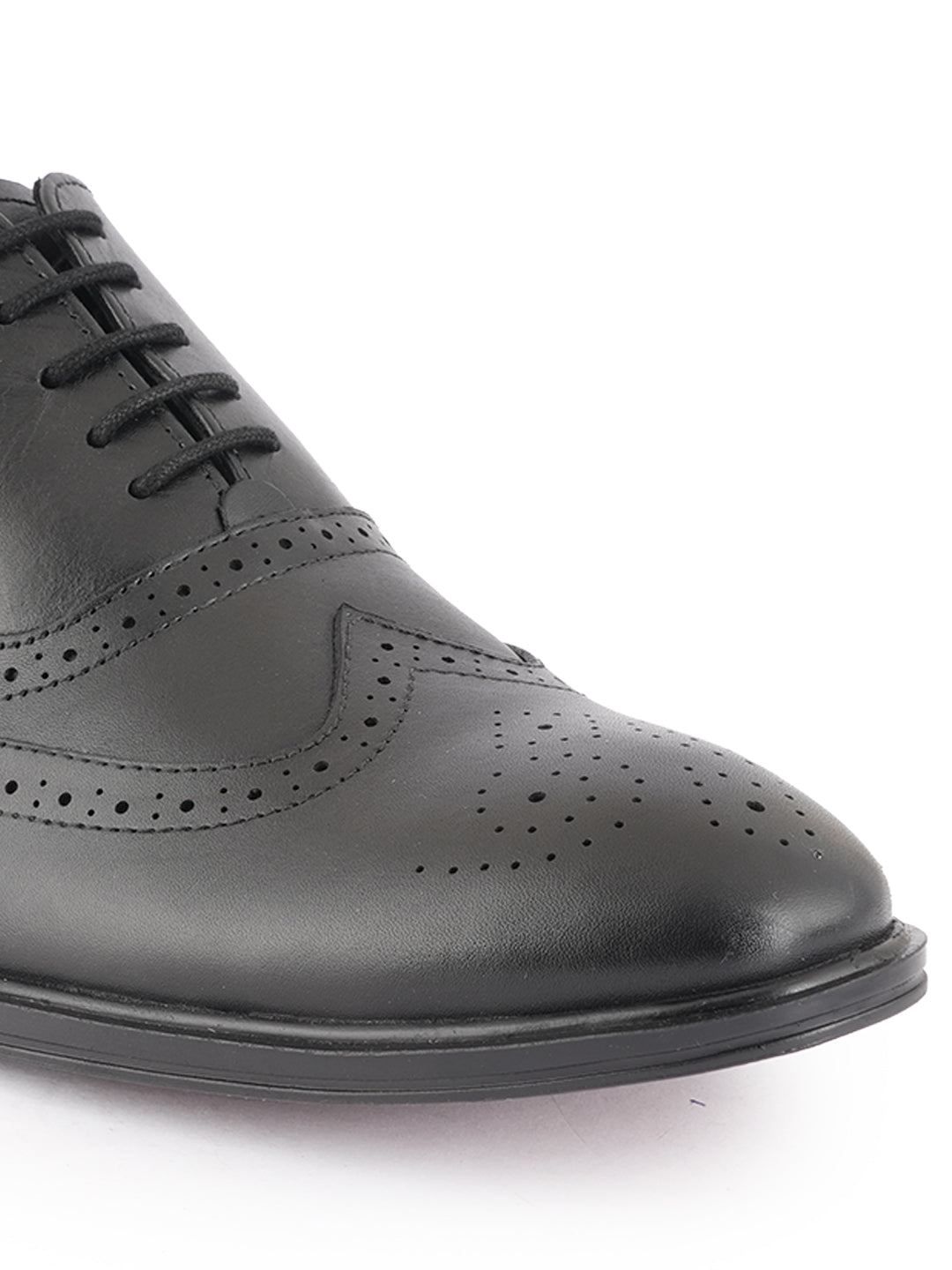 Black Lace Up Men Leather Formal Brogue Shoes