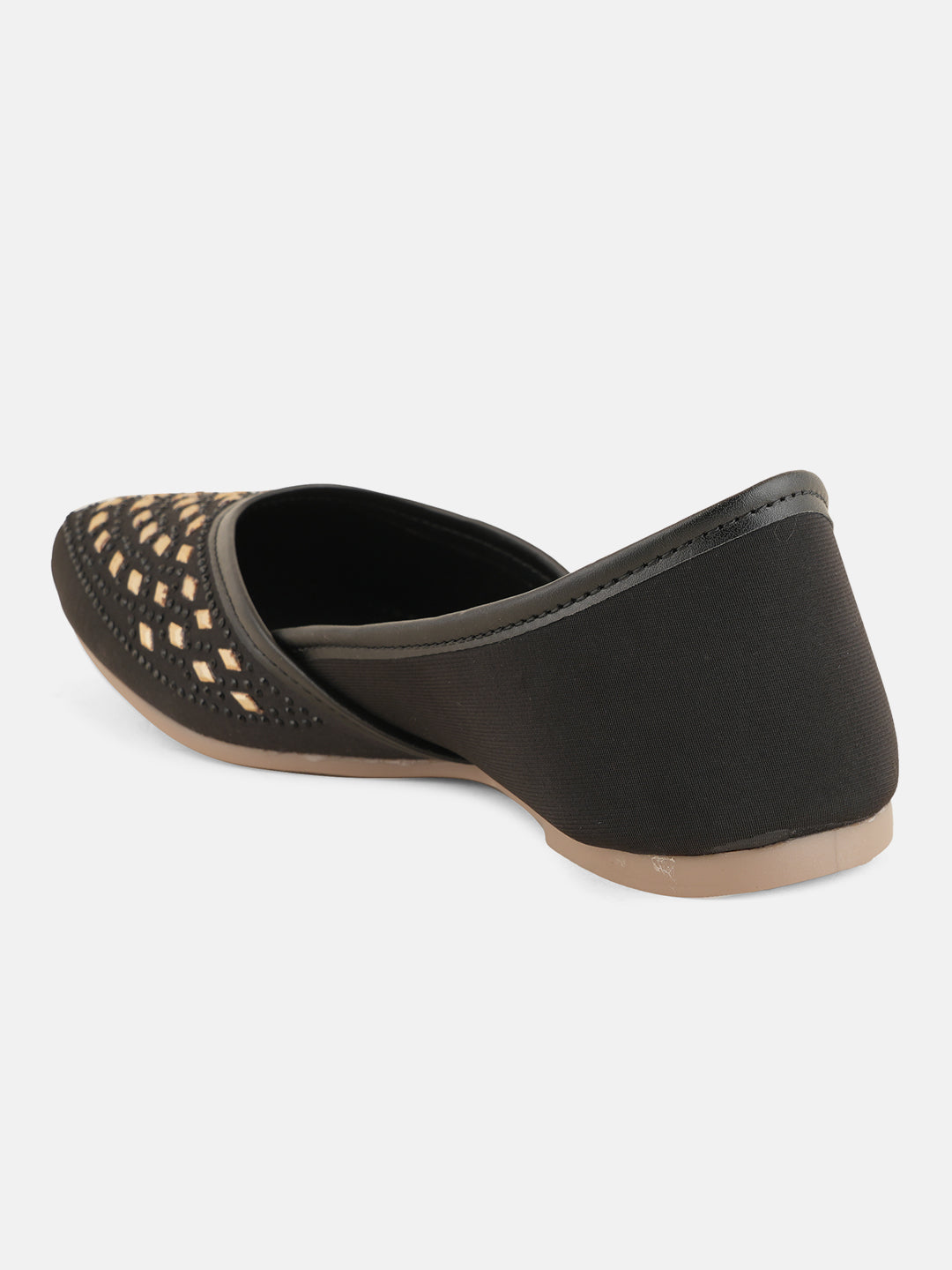 Style Shoes Designer Ethnic Embellished Square Toe Mojaris/Jutti For Women and Girls