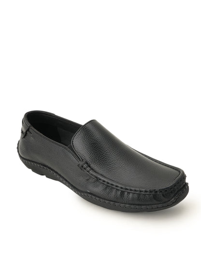 Men's Black Leather Casual Loafers