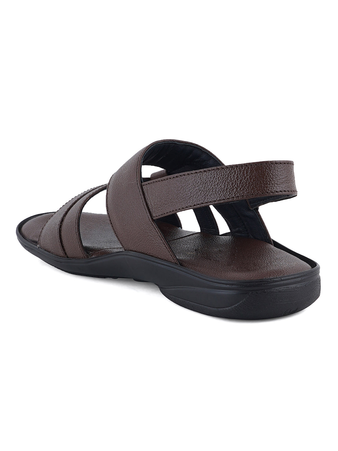 STYLE SHOES Brown Leather Sandals for Men