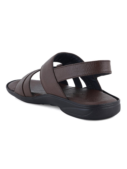 STYLE SHOES Brown Leather Sandals for Men